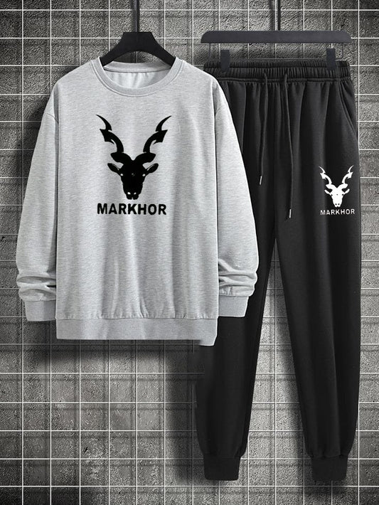 Gray Beautiful Track suit || With Black Markhor 🐐 Printing.