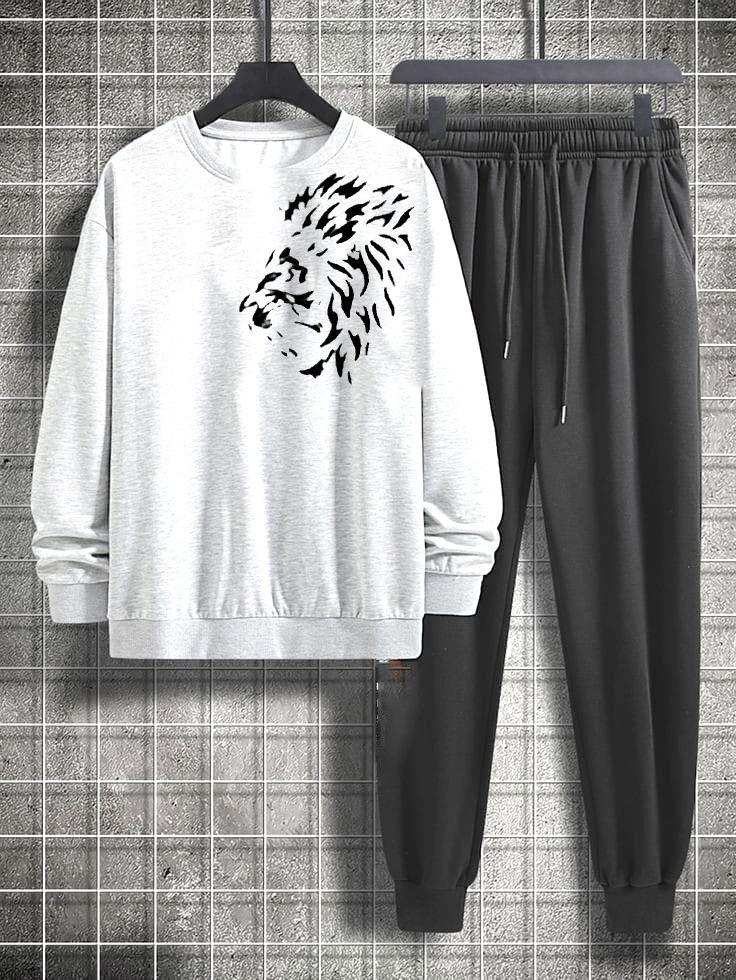 White Beautiful Track suit || With White Tiger 🐯 Printing.