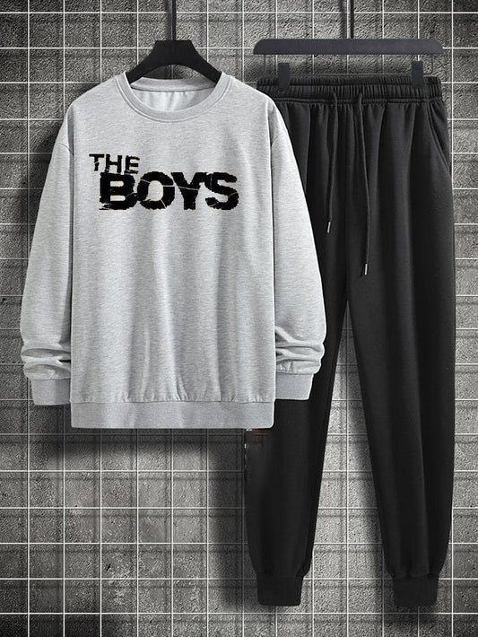 Gray Beautiful Track Suit || With Black The Boys 🕺 Printing.