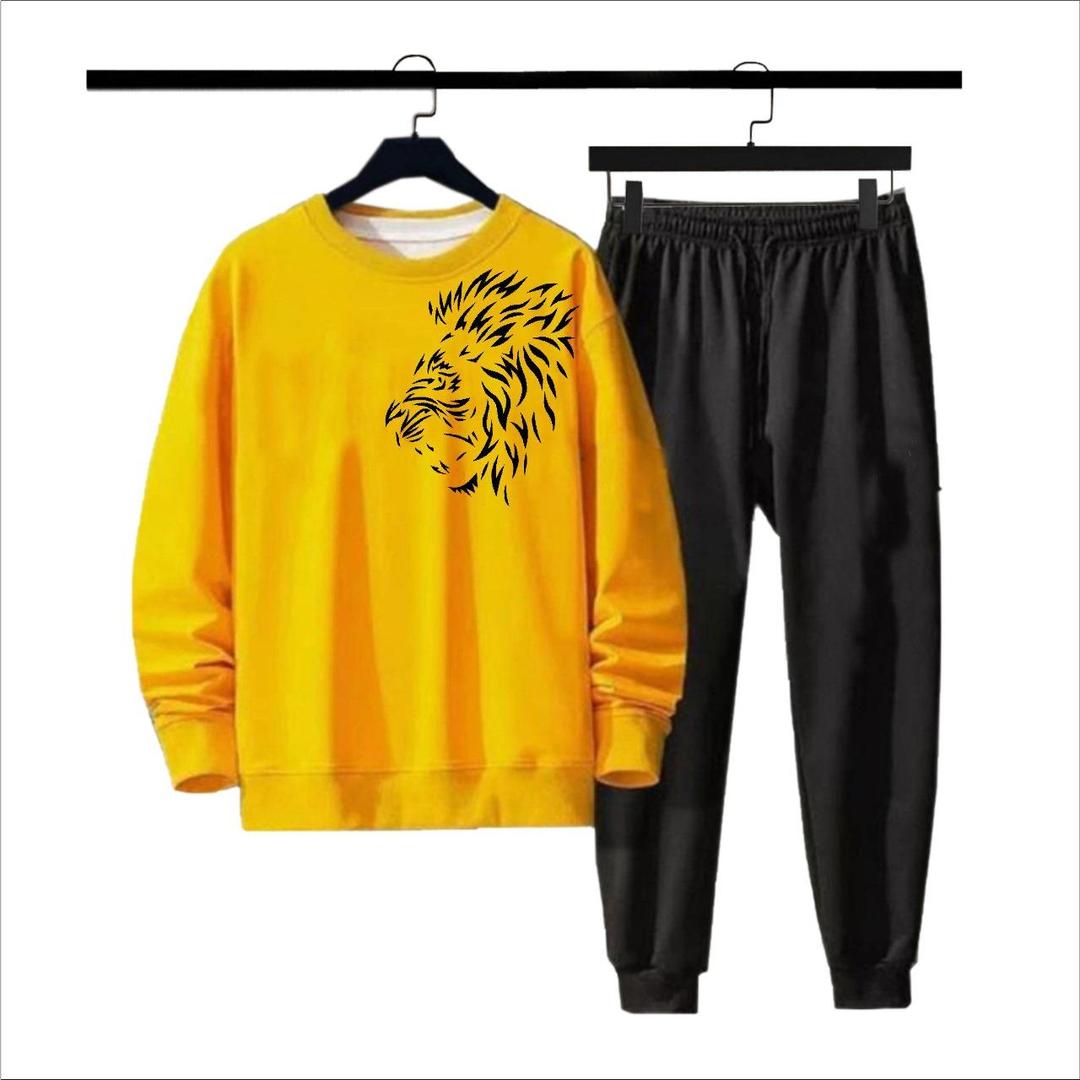 Yellow Beautiful Track suit || With Black Tiger 🐯 Printing.