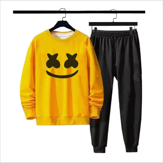 Yellow Beautiful Track suit || With Black Smile 😀 Printing.