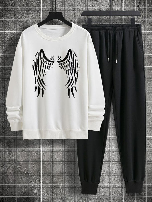 White Beautiful Track suit || With Black Angel 😇 Printing.