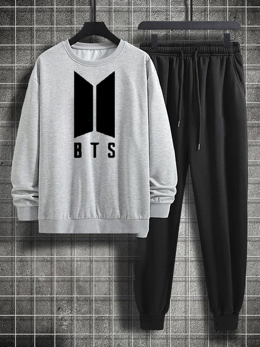 Gray Beautiful Track Suit || With Black BTS 🕺 Printing